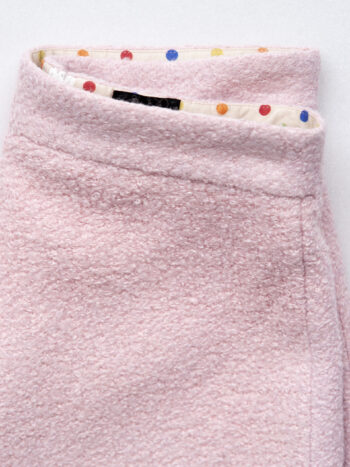powder pink boucle skirt closeup • Sassa Björg