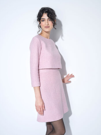 powder pink boucle skirt crop • Sassa Björg