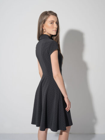 black textured dress w collar back • Sassa Björg