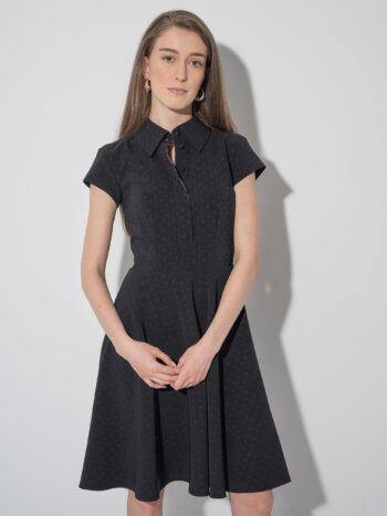 black textured dress w collar crop • Sassa Björg
