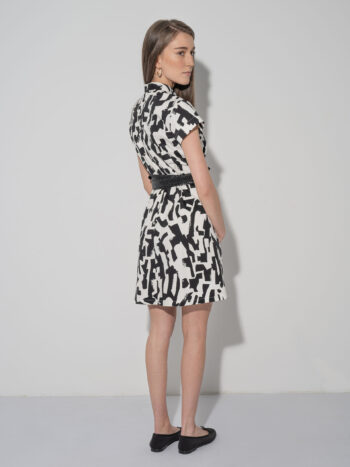 brush stroke dress chinese collar back • Sassa Björg