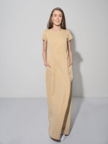 casual maxi dress cotton beige walking • Sassa Björg