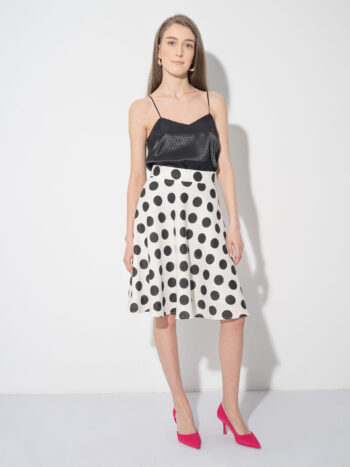 dotted linen skirt bw front • Sassa Björg
