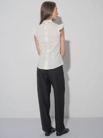 embroidered blouse back buttons back • Sassa Björg