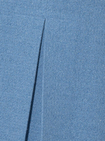 mini tweed skirt box pleat blue fabric • Sassa Björg