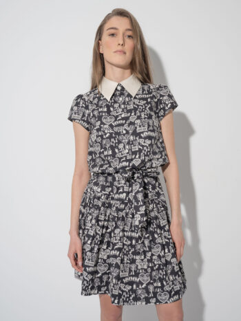 playful patterned dress w bow crop • Sassa Björg