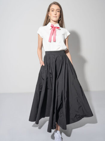 white blouse w collar python texture featured • Sassa Björg