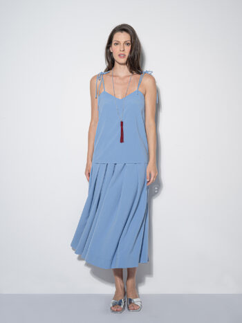 midi pleated skirt dove blue stationary • Sassa Björg