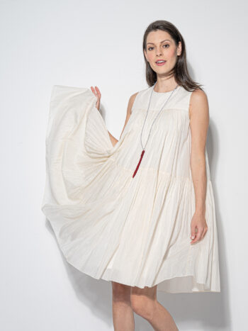 silky dream ivory tiered dress side • Sassa Björg