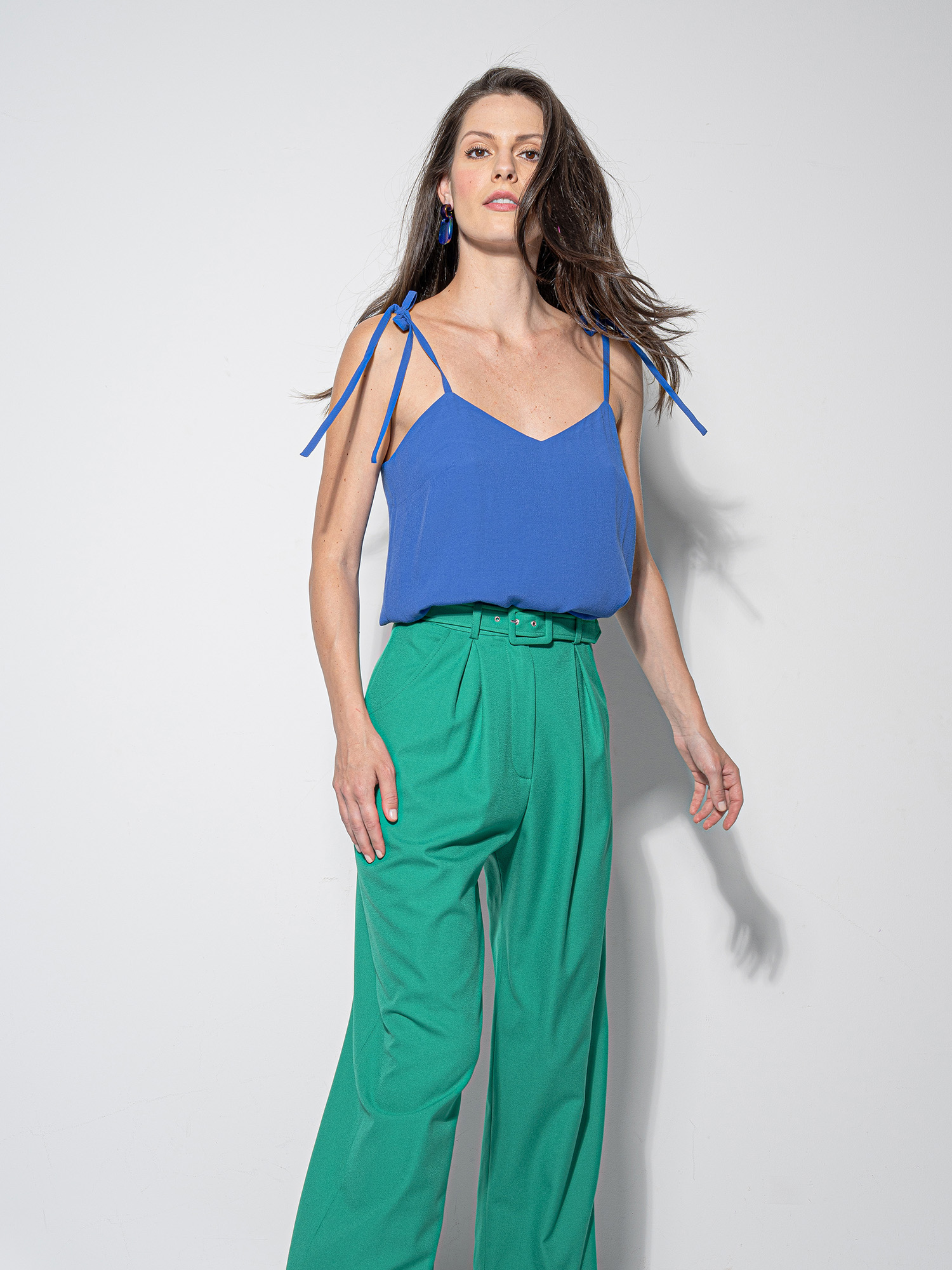 cobalt blue muse strappy top crop • Sassa Björg