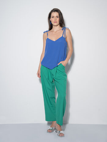 cobalt blue muse strappy top untucked • Sassa Björg