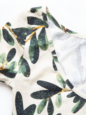 low cut back blouse olive branch closeup • Sassa Björg