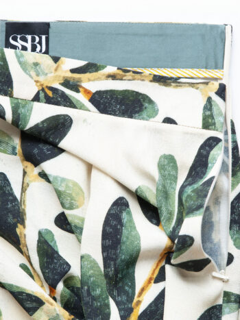 midi skirt olive branch pattern closeup • Sassa Björg