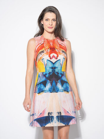 oil paint collage fitted dress crop • Sassa Björg
