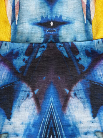 oil paint collage fitted dress fabric • Sassa Björg