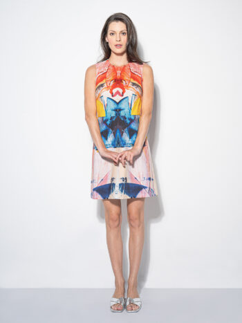 oil paint collage fitted dress full size • Sassa Björg