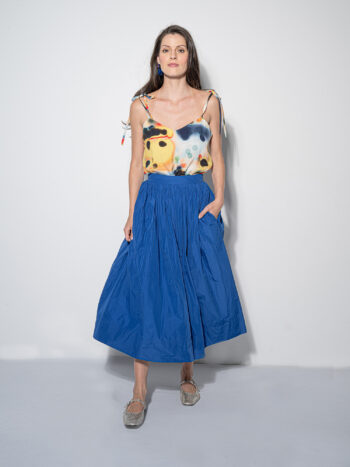 ray light muse strappy top blue taffeta • Sassa Björg