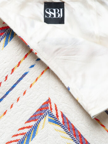 stripe matched jacquard mini skirt closeup • Sassa Björg