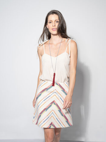 stripe matched jacquard mini skirt crop • Sassa Björg
