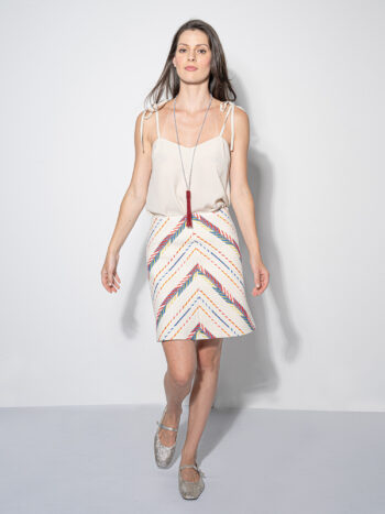 stripe matched jacquard mini skirt walking • Sassa Björg